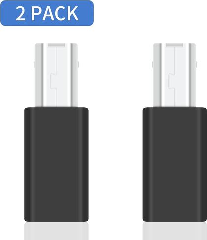 محول Duttek USB C إلى USB B 2 حزمة، USB C إلى Midi، موصل محول USB C أنثى إلى USB B ذكر للطابعات والفئران ولوحات المفاتيح والبيانو الكهربائي (فضي) in Saudi Arabia