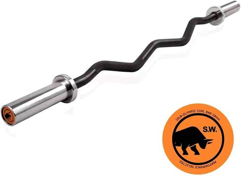 Chong Olympic Barbell 47 بوصة/4FT EZ Curl Weight Bar، سعة 350 رطل من قضبان الكروم لتدريب القوة في صالة الألعاب الرياضية المنزلية، ورفع الأثقال، ورفع الطاقة in Kuwait
