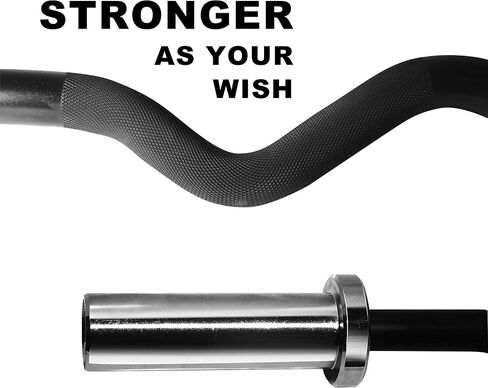Chong Olympic Barbell 47 بوصة/4FT EZ Curl Weight Bar، سعة 350 رطل من قضبان الكروم لتدريب القوة في صالة الألعاب الرياضية المنزلية، ورفع الأثقال، ورفع الطاقة in Kuwait
