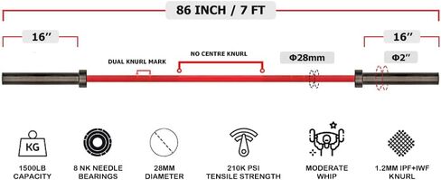 Chong Olympic Barbell 47INCH/4FT EZ Curl Weight Bar, 350lb Capacity Chrome Barbells for Gym Home Strength Training,Weightlifting,Power Lifting in Kuwait