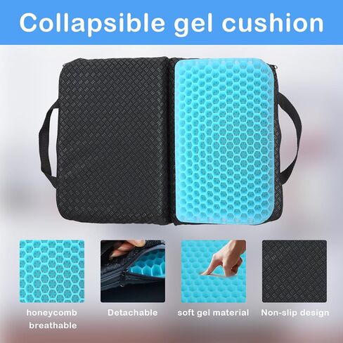 وسادة مقعد جل محمولة قابلة للطي وسائد سفر من الجل لتخفيف الضغط أثناء الجلوس لفترة طويلة لكرسي المكتب أو ملعب السيارة أو الطائرة أو السفر لتخفيف آلام الجلوس in Kuwait