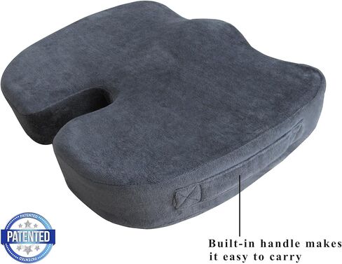 وسادة مقعد من الإسفنج الذكي المعزز بالجل - مثالية لكرسي المكتب ووسادة مقعد السيارة - تساعد على تخفيف آلام عظم الذنب - تقلل الضغط على العصعص والورك - غطاء قابل للغسل غير قابل للانزلاق in Kuwait