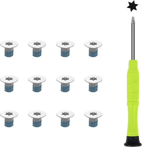 12 قطعة M2x3mm Torx T5 استبدال مسامير الغطاء السفلي لجهاز Dell XPS 13 9300 9370 9380، XPS 15 9500 9550 9560 9570 & Precision M5510 5520، كمبيوتر محمول Razer Blade مع مفك براغي، براغي Dell XPS، أسود in Kuwait
