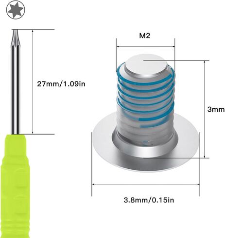 12 قطعة M2x3mm Torx T5 استبدال مسامير الغطاء السفلي لجهاز Dell XPS 13 9300 9370 9380، XPS 15 9500 9550 9560 9570 & Precision M5510 5520، كمبيوتر محمول Razer Blade مع مفك براغي، براغي Dell XPS، أسود in Kuwait
