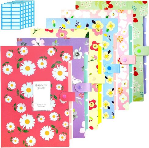 Expanding File Folder - 6 Pack Accordian File Organizer with 5 Pockets Document Accordion Folder and 168 Pcs File Folder Labels for School and Office in Saudi Arabia