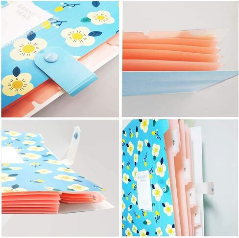 Expanding File Folder - 6 Pack Accordian File Organizer with 5 Pockets Document Accordion Folder and 168 Pcs File Folder Labels for School and Office in Saudi Arabia