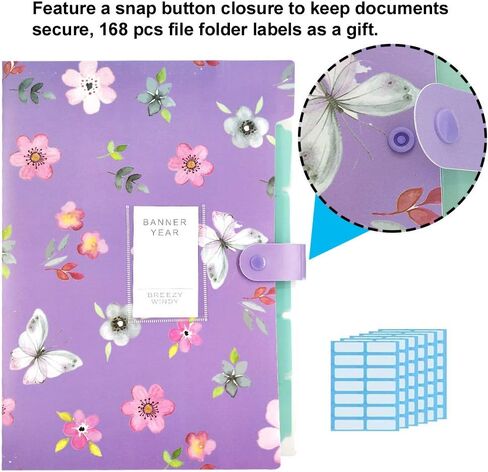Expanding File Folder - 6 Pack Accordian File Organizer with 5 Pockets Document Accordion Folder and 168 Pcs File Folder Labels for School and Office in Saudi Arabia
