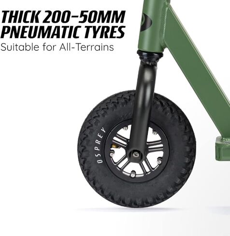 سكوتر Osprey Dirt Scooter، سكوتر للبالغين لجميع التضاريس مع إطارات مكتنزة للطرق الوعرة، أسود in Saudi Arabia