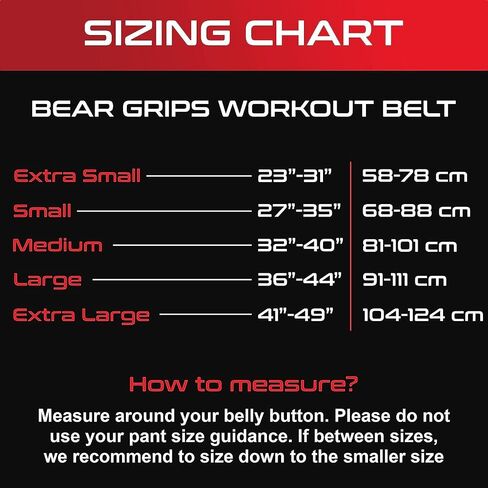 Bear Grips Leather Weightlifting Belt with Steel Buckle - 5mm Double Prong Weight Lifting Belt - 4" Wide Home Gym Equipment Adjustable Belt for Powerlifting Squat Deadlift, XS-XL in Saudi Arabia