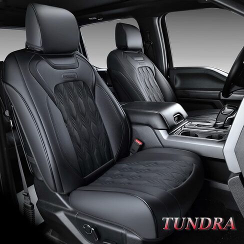 أغطية مقاعد Coverado Toyota Tundra، أغطية مقاعد أمامية سوداء مقاومة للماء لملحقات السيارة متوافقة مع 2007-2021 Toyota Tundra in Kuwait