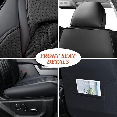 أغطية مقاعد Coverado Toyota Tundra، أغطية مقاعد أمامية سوداء مقاومة للماء لملحقات السيارة متوافقة مع 2007-2021 Toyota Tundra in Kuwait