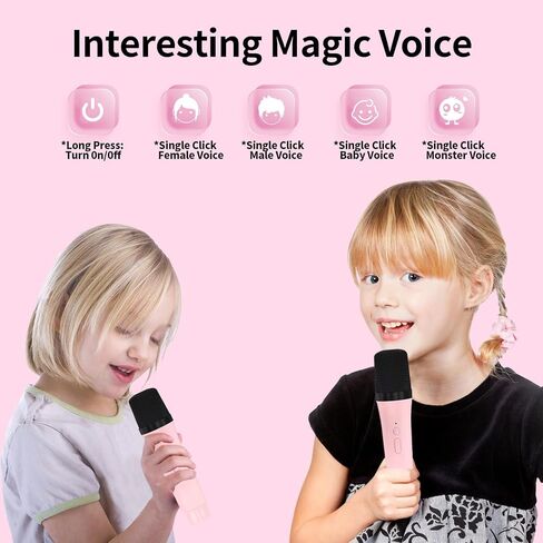 Mini Karaoke Machine for Adults and Kids, Portable Bluetooth Karaoke Speaker with Two Wireless Microphones, Birthday Gifts Toys for Girls Boys Family Home Party,Colorful LED Lights in Saudi Arabia
