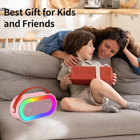 Mini Karaoke Machine for Adults and Kids, Portable Bluetooth Karaoke Speaker with Two Wireless Microphones, Birthday Gifts Toys for Girls Boys Family Home Party,Colorful LED Lights in Saudi Arabia
