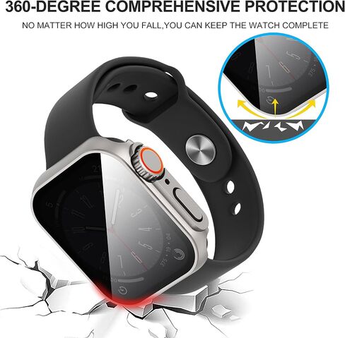 Suoman for Apple Watch Series 10 46mm Screen Protector Case, [ Looks Like Ultra Protector Case ] Tempered Glass Unique Design Case Cover for iWatch Series 10 46mm (Black for iWatch Series 10 46mm) in Saudi Arabia
