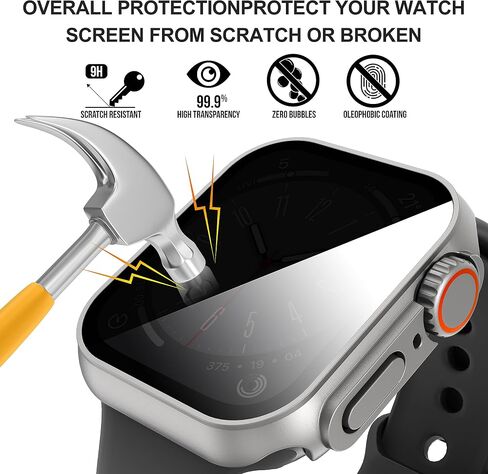 Suoman for Apple Watch Series 10 46mm Screen Protector Case, [ Looks Like Ultra Protector Case ] Tempered Glass Unique Design Case Cover for iWatch Series 10 46mm (Black for iWatch Series 10 46mm) in Saudi Arabia