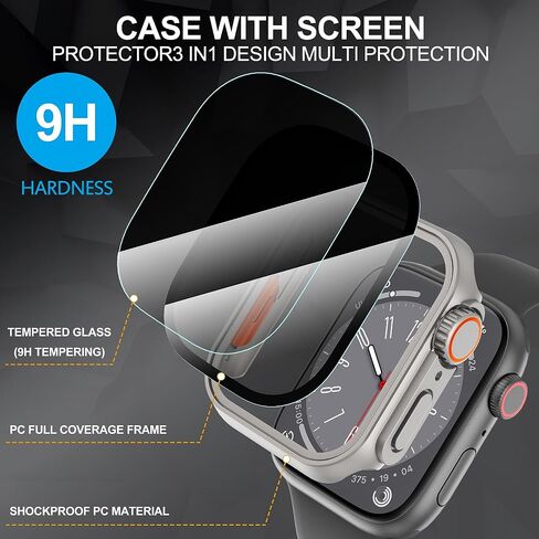 Suoman for Apple Watch Series 10 46mm Screen Protector Case, [ Looks Like Ultra Protector Case ] Tempered Glass Unique Design Case Cover for iWatch Series 10 46mm (Black for iWatch Series 10 46mm) in Saudi Arabia