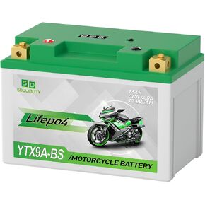 بطارية ليثيوم للدراجات النارية LiFePO4 YTX14-BS 12.8V 8Ah 460CCA بطارية Powersports للدراجات النارية، متوافقة مع ATV، UTV، Jet Ski، بطارية المولد، 4 عجلات