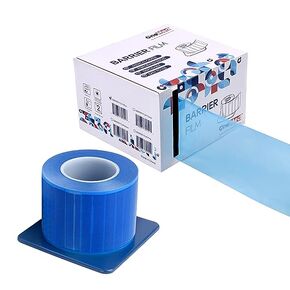 1200 Sheets Blue Dental Barrier Film Roll with Dispenser Box 4" x 6" Disposable Barrier Tape for Dental Clinic Tattoo Beauty Salon 1200 Sheets/Roll 1 Roll