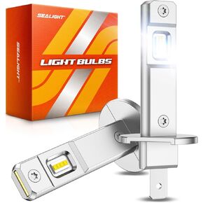 مصباح الضباب SEALIGHT H1، لمبة ضباب H1 فائقة السطوع 6500K مع مروحة تبريد 15000 دورة في الدقيقة، Plug-N-Play، حزمة من 2