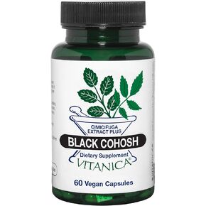 Vitanica Black Cohosh، مستخلص Cimicifuga Plus، نباتي، 60 كبسولة