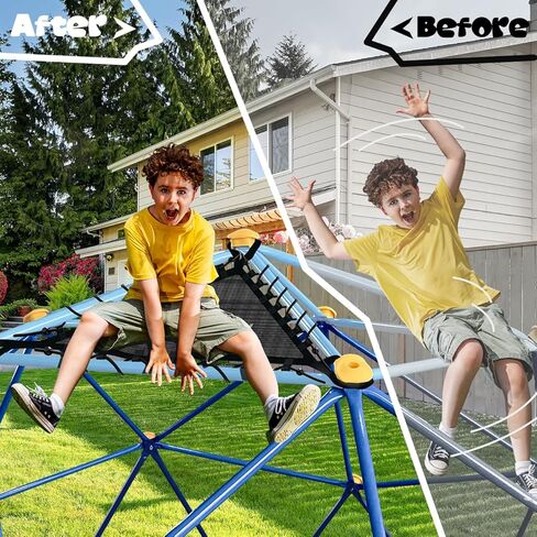 ملعب متسلق على شكل قبة هندسية بطول 10 أقدام، قبة تسلق تدعم 800 رطل مع مقاومة للصدأ والأشعة فوق البنفسجية، صالة الألعاب الرياضية Geo Jungle للأطفال من 3 إلى 8 فناء خلفي، تجميع أسهل بكثير، هدية للأطفال، أزرق + أخضر in Kuwait