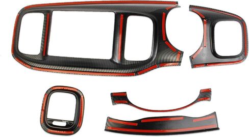 crosselec Carbon Fiber Center Consoles Dashboard Instrument Gauge Cluster Dash Air Vent Panel Kit Cover Trim Garnish Bezel for for Dodge Charger 2015-2023 in Kuwait