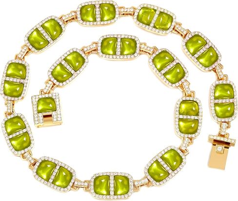 12 Colors Diamond Stone Gold Necklace for Women Full Trendy Blue Birthstone Choker Necklace for Women Mothers Square Design Necklace Birthday Jewelry in Saudi Arabia