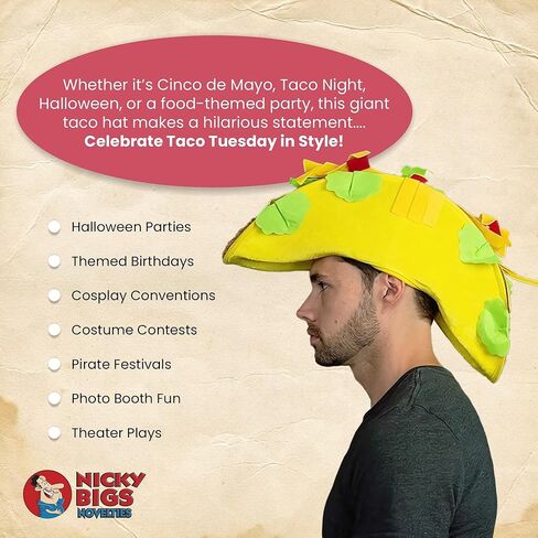 Adult Cheeseburger Hat - Adults Hamburger Hats - Novelty Silly Burger Cap - Funny Fast Food Costume Accessory, Multi-color, One Size in Kuwait