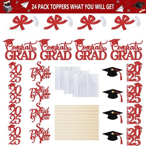 Blue 2024 Graduation Centerpiece Sticks Graduation Party Centerpieces for Tables 2024, Graduation Table Toppers 2024 Blue Class of 2024 Graduation Table Centerpieces Decorations - 24Pcs in Saudi Arabia