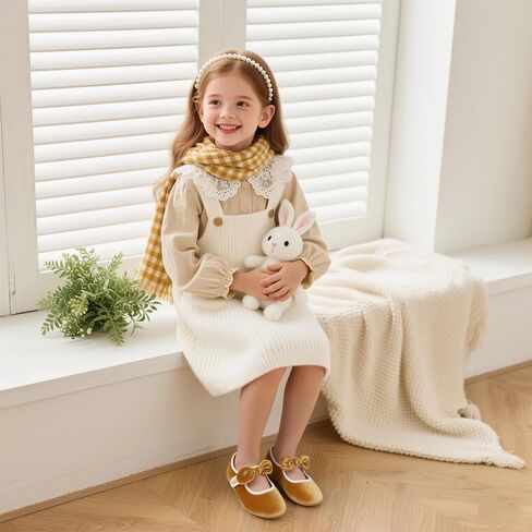 Kiderence Little Toddler Girls Dress Shoes Ballerina Ballet Flats Kids Mary Janes in Kuwait