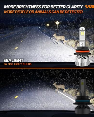 SEALIGHT H1 Fog Light, 6500K Super Bright H1 Fog Bulb with 15000RPM Cooling Fan, Plug-N-Play, Pack of 2 in Kuwait