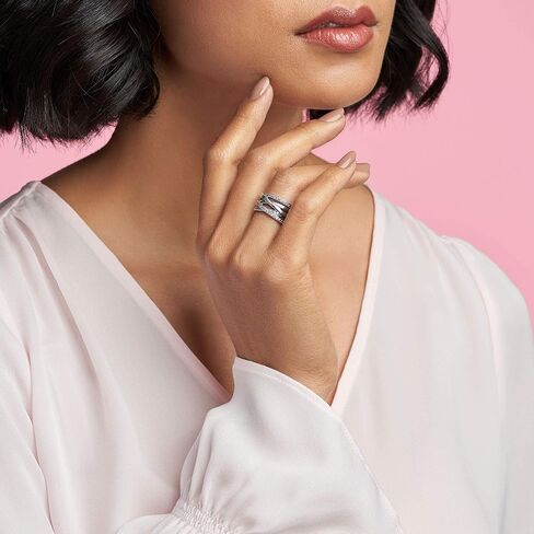 Pandora Sparkling & Polished Lines Entwined Ring - Ring for Women - Gift for Her, With Gift Box in Kuwait