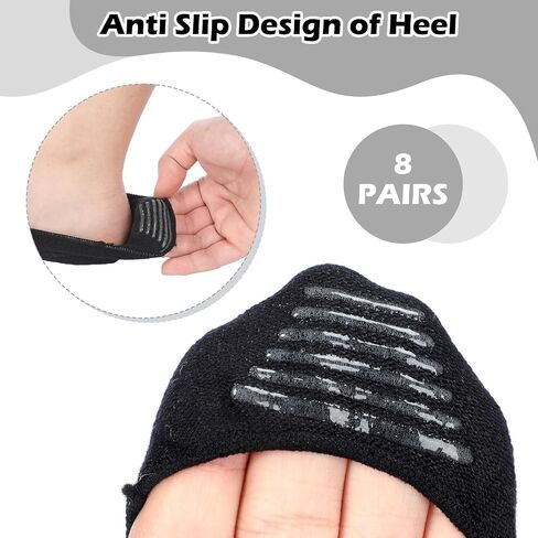 8 Pairs Peeping Toe Liner Socks Women Five Toeless Socks Open Toe No Show Socks Summer Sandal Socks with Nonslip Heel Gripper for Women Girls in Kuwait