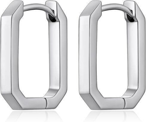 Simple Hoop Earrings for Women, Hypoallergenic Hoops Jewelry Huggies Sleeper Earrings 925 Sterling Silver Ear Post 18MM 20MM 25MM in Kuwait