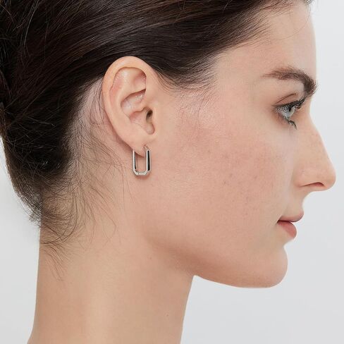 Simple Hoop Earrings for Women, Hypoallergenic Hoops Jewelry Huggies Sleeper Earrings 925 Sterling Silver Ear Post 18MM 20MM 25MM in Kuwait