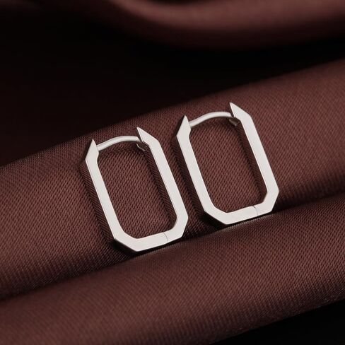 Simple Hoop Earrings for Women, Hypoallergenic Hoops Jewelry Huggies Sleeper Earrings 925 Sterling Silver Ear Post 18MM 20MM 25MM in Kuwait