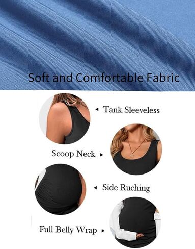 Ekouaer المرأة الصيف فستان حمل الجانب Ruching بلا أكمام Bodycon فستان لطيف الحمل S-XXL in Saudi Arabia