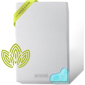 Organic Cotton Dual-Sided Mini Crib Mattress, 2-Stage Premium Memory Foam CertiPUR-US Hypoallergenic Baby Mattress Firm Support for Infant Cooling Gel for Toddler Waterproof & Washable Cover, 38x24x4