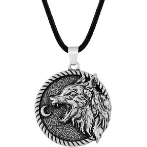 HAQUIL Wolf Necklace, Stainless Steel Wild Wolf in Jungle Totem Animal Pendant, Box Chain, Wolf Jewelry Gift in Kuwait