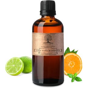 لايم باسل ماندرين - زيت عطري نقي 100% بدرجة العلاج العطري من Nature's Note Organics - 0.3 أونصة سائلة