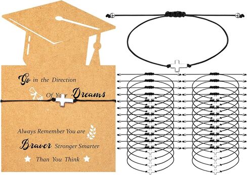 Woanger 50 مجموعات سوار التخرج مجموعة أساور البوصلة قابل للتعديل كبار يهتف الهدايا التذكارية أساور التخرج مع بطاقات ملهمة لهدايا عيد الميلاد غراد المدرسة in Kuwait