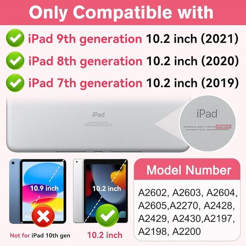 Case for ipad 9th/ 8th/ 7th Generation Case 10.2 Inch (2021/2020/2019), Slim Shockproof Rugged Protective Case for iPad 10.2 Case Built-in Multi Angle Viewing Kickstand, Bk+AlpineGreen in Kuwait