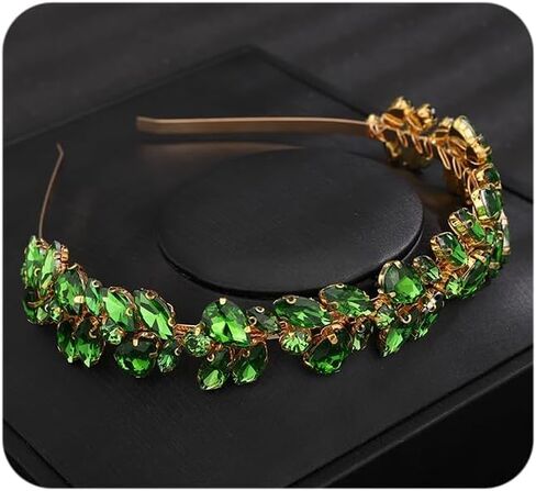 Teyglen Crystal Wedding Hair Crown Bridal Red Rhinestone Tiara Headband Full Blue Black Pink Hair Pieces Handmade Rhinestone Headpieces Hair Accessories for Women Party Prom Birthday (Red) in Kuwait