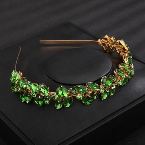 Teyglen Crystal Wedding Hair Crown Bridal Red Rhinestone Tiara Headband Full Blue Black Pink Hair Pieces Handmade Rhinestone Headpieces Hair Accessories for Women Party Prom Birthday (Red) in Kuwait