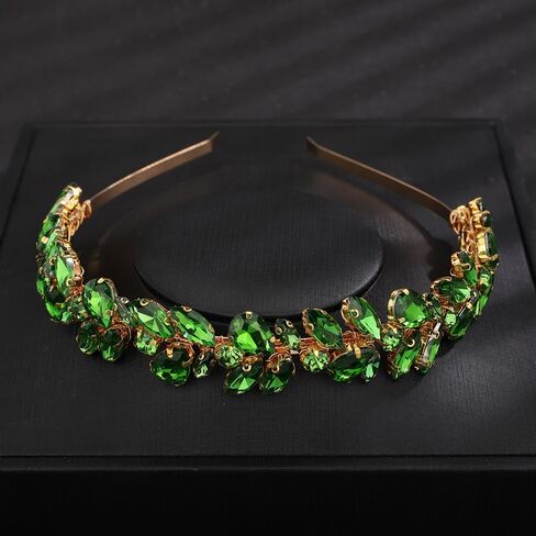 Teyglen Crystal Wedding Hair Crown Bridal Red Rhinestone Tiara Headband Full Blue Black Pink Hair Pieces Handmade Rhinestone Headpieces Hair Accessories for Women Party Prom Birthday (Red) in Kuwait