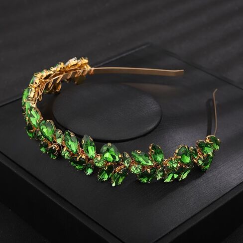 Teyglen Crystal Wedding Hair Crown Bridal Red Rhinestone Tiara Headband Full Blue Black Pink Hair Pieces Handmade Rhinestone Headpieces Hair Accessories for Women Party Prom Birthday (Red) in Kuwait