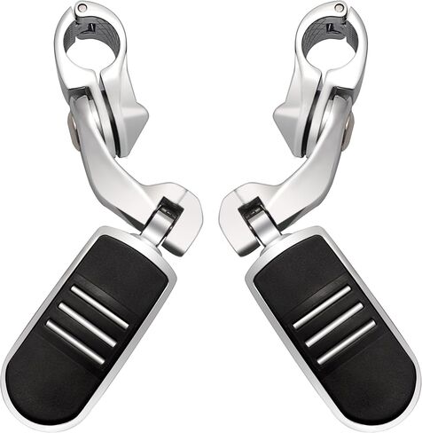 Short Angled Highway Pegs,Adjustable Highway Foot Pegs Foot Rest for Harley Davidson Touring Electra Road King Street Glide with 1.25 Engine Guard, Chrome in Kuwait