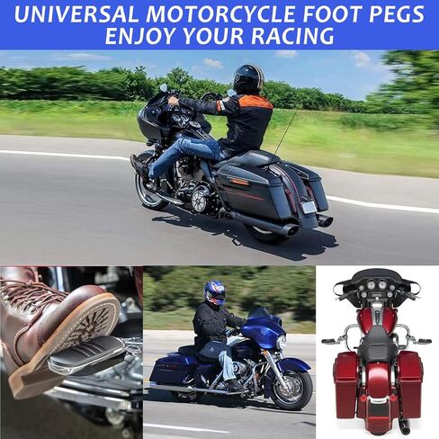 Short Angled Highway Pegs,Adjustable Highway Foot Pegs Foot Rest for Harley Davidson Touring Electra Road King Street Glide with 1.25 Engine Guard, Chrome in Kuwait