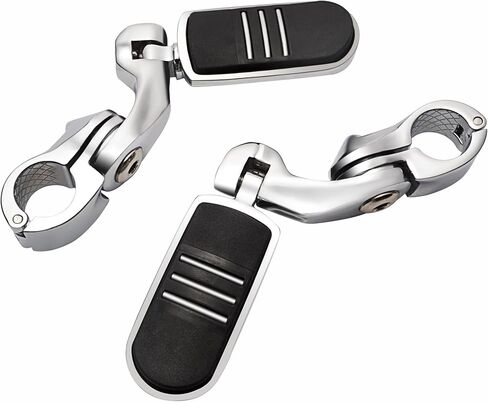 Short Angled Highway Pegs,Adjustable Highway Foot Pegs Foot Rest for Harley Davidson Touring Electra Road King Street Glide with 1.25 Engine Guard, Chrome in Kuwait
