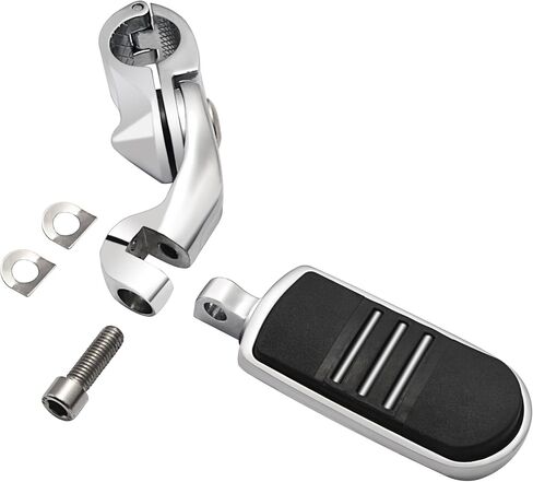 Short Angled Highway Pegs,Adjustable Highway Foot Pegs Foot Rest for Harley Davidson Touring Electra Road King Street Glide with 1.25 Engine Guard, Chrome in Kuwait